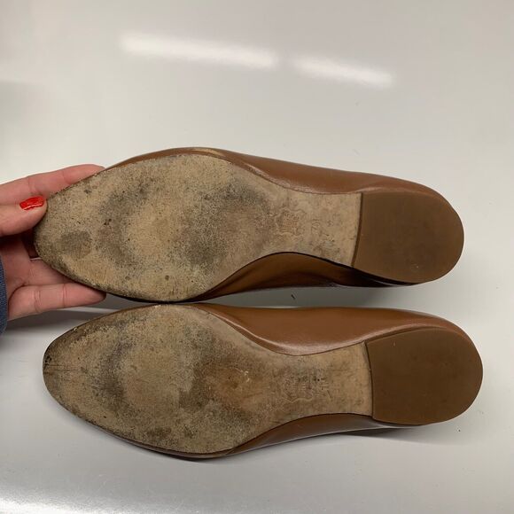 Tory Burch Nutria Gold Raleigh Ballet Flats Womens Size 7M - Picture 4 of 12